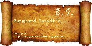 Burghard István névjegykártya